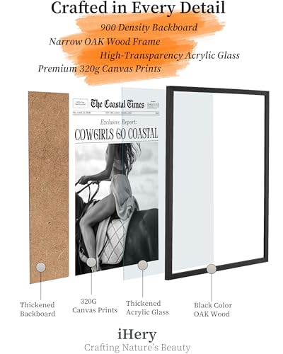 8x10in Cowgirls Go Coastal Framed Newspaper Wall Art