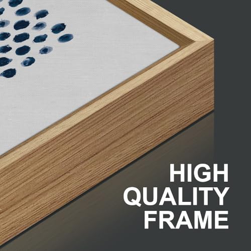 Navy Blue White Framed Canvas Wall Art Set (3 Count)
