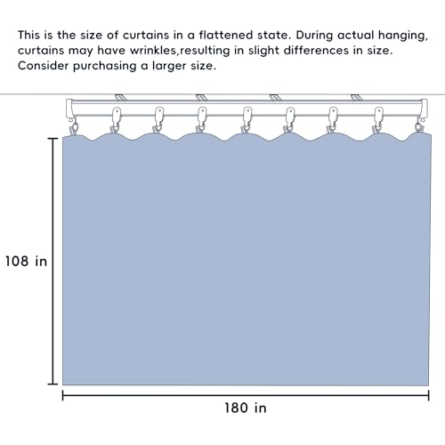 Room Divider Curtains with Flexible Ceiling Curtain Tracks Set
