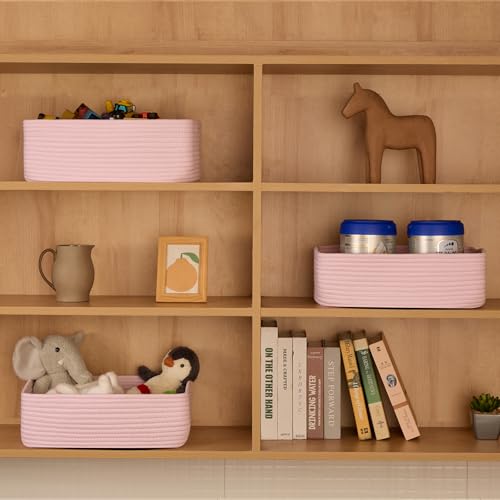 Large Shallow Organizing Baskets 15x11x5.1 Inches (2 Count)