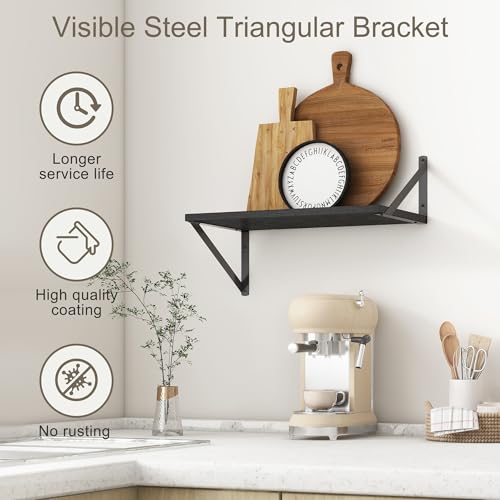 Black Floating Shelves 18 Inch Long (2 Count)