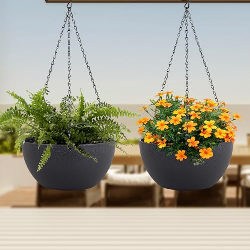 10 inch Hanging Planters for Indoor Outdoor Plants (2 Count)