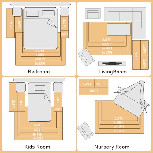 Fluffy Rug for Living Room Bedroom Soft Modern Shaggy Fuzzy Kids for Living Room