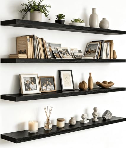 Wood Floating Shelves for Wall Decor (4 Count)