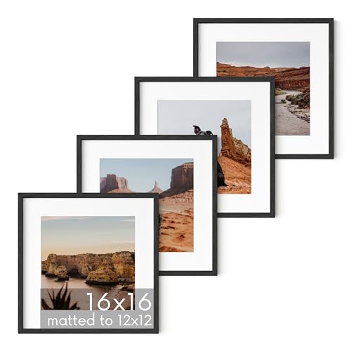 Black Square Frames Set of 4 (4 Count)