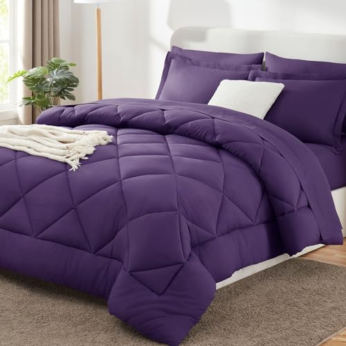Queen Comforter Set 88"x88" Purple