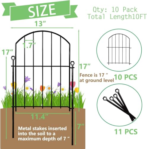 Decorative Garden Fence 17in x10ft (10 Sq Ft)