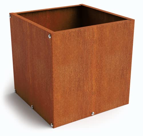 Corten Steel Cube Outdoor Planter Box