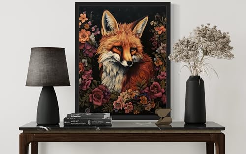 Fox and Flower Poster Art Print