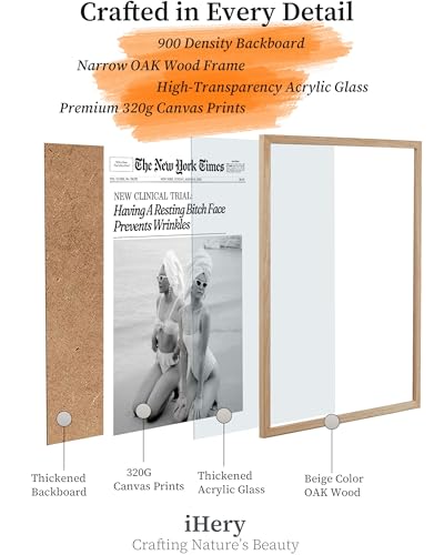 8x10in Funny Beach Girls Framed Newspaper Wall Art