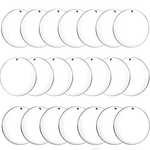 Round Acrylic Keychain Blanks 2 Inch Circle Blanks with Hole (100 Count)