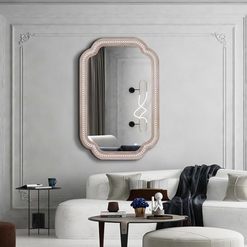 36x24 Inch Scalloped Bathroom Mirror