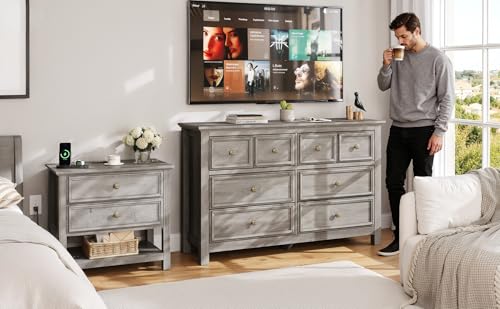 Large Nightstand with Charger Station