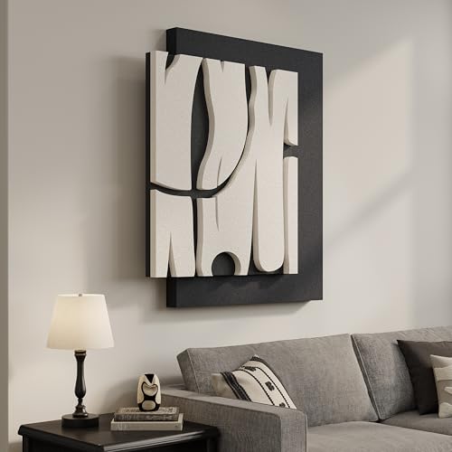 3D Black and White Abstract Wall Art