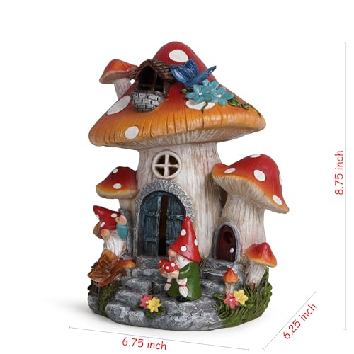 Spring Garden Mushroom Gnomes Decorations Mushroom House Ornaments Decor for Porch