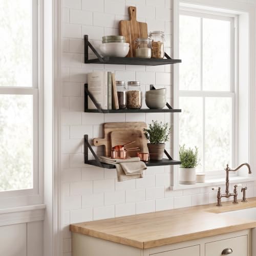 Black Floating Shelves 16 Inch Long