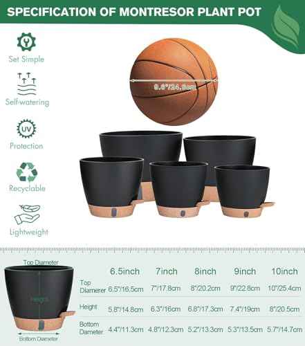 5 Pack Easy Plant Self Watering Pots for Indoor Plants (5 Count)