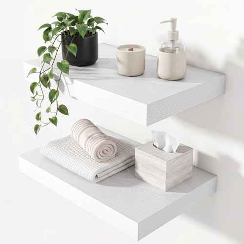 Floating Shelves 15.7" W x 10.3" D White Set of 2 (2 Count)