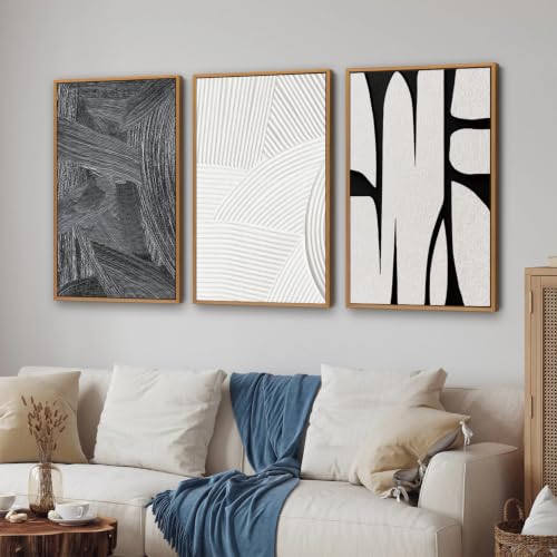 Black and White Framed Canvas Wall Art Set