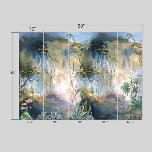 Abstract Tropical Landscape Oil Painting wall Mural Peel and Stick Wallpaper for Bedroom Living Room