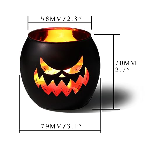 Black Halloween Table Centerpieces Candle Holders 6PCS (6 Count)