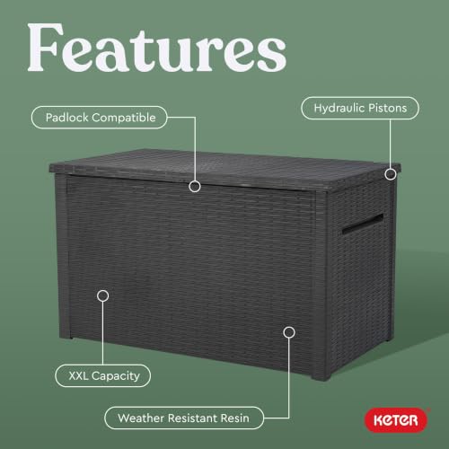 Java 230 Gal Outdoor Storage Box for Patio and Pool Accessories