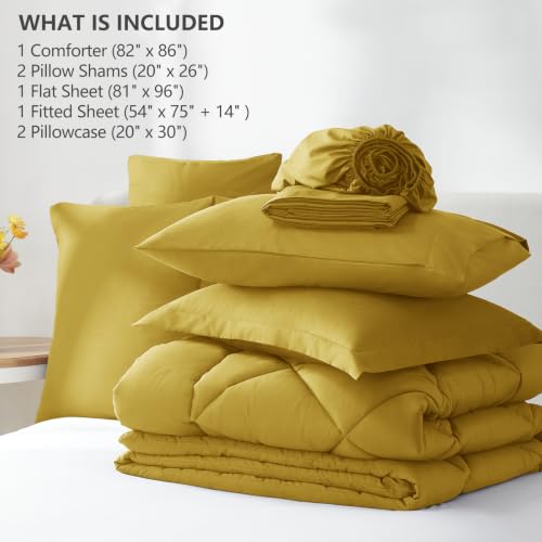 Full Comforter Set 82"x86" Mustard Yellow