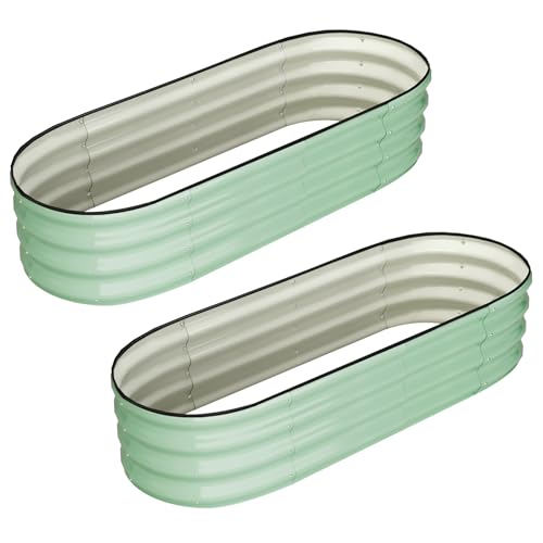 2 Pcs 4.5x2x1ft Oval Raised Garden Bed (2 Count)
