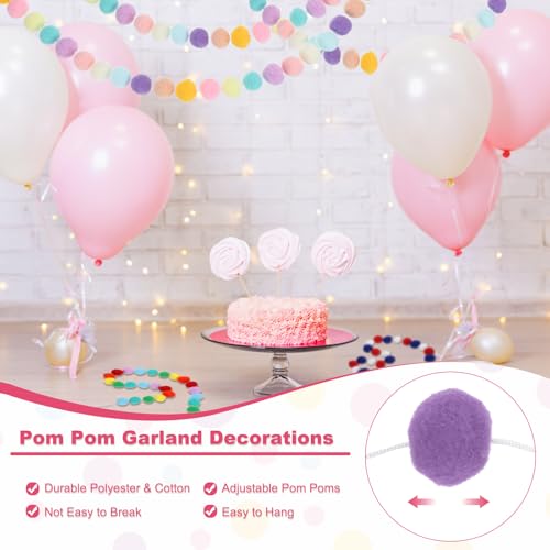 26Ft Pom Pom Garland Decorations