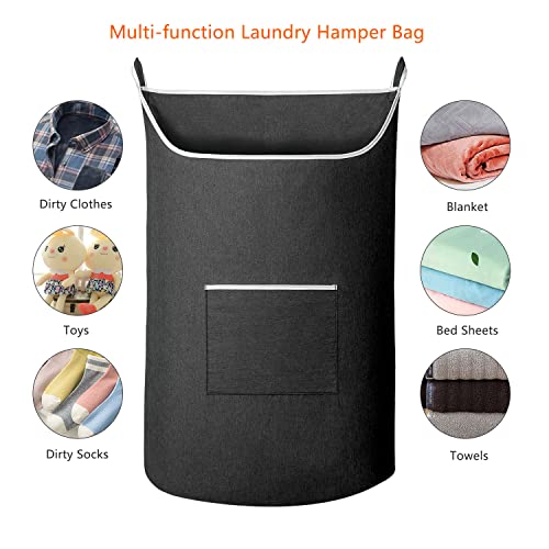 Black Hanging Laundry Hamper Bag