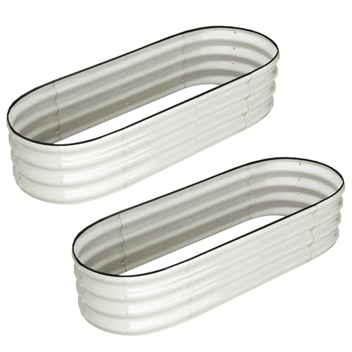 2 Pcs 4.5x2x1.5ft Oval Raised Garden Bed (2 Count)