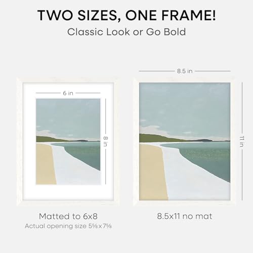 8.5x11 White Oak Picture Frame