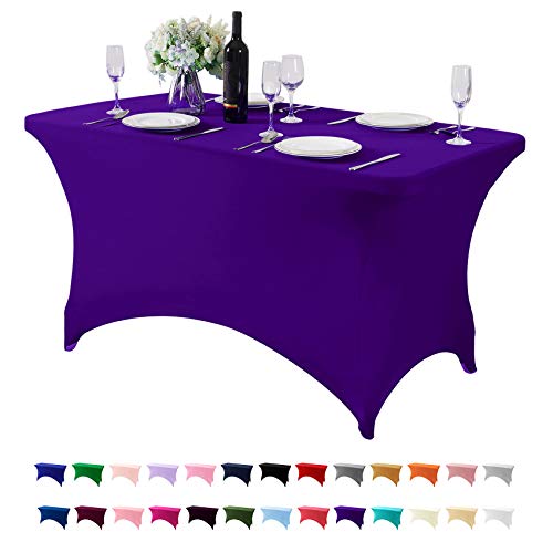 Spandex Table Cover for 4FT Table Universal Fitted Stretch Tablecloth for Party