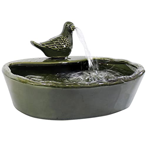 Sunnydaze 7" Ceramic Solar Powered Garden Water Fountain