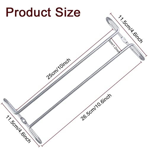 2 Pack 10.3 Inch Under Cabinet Hanging Wine Glass Racks (2 Count)