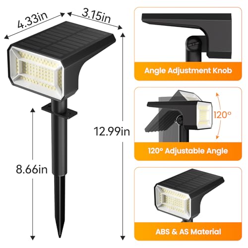 Upgraded Solar Spot Lights Outdoor IP67 Waterproof 8 Pack (8 Count)
