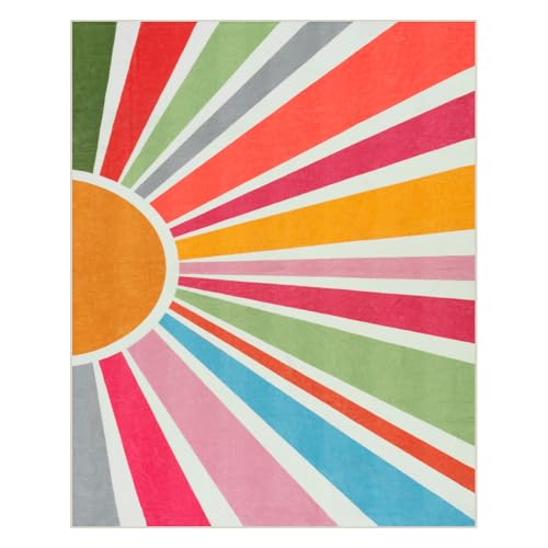 Sun 8x10 Washable Area Rugs for Living Room (80 Sq Ft)