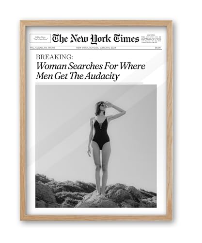 12x16in Where Men Get the Audacity Framed Newspaper Wall Art
