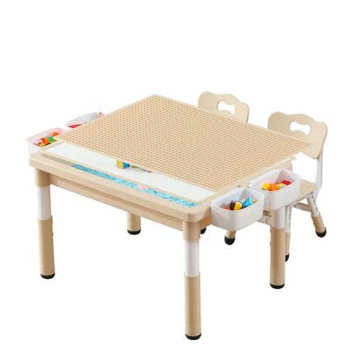 Multi Functional Kids Table and 2 Chairs Set (3 Count)