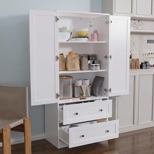 64.2" Tall White Kitchen Pantry