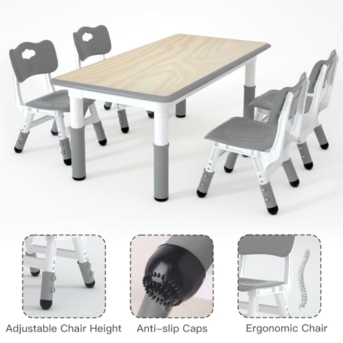 Kids Study Table and 4 Chairs Set