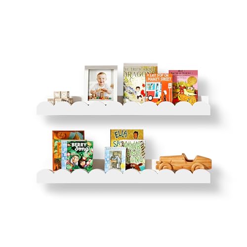 Nursery Floating Shelves for Kids Room (2 Count)