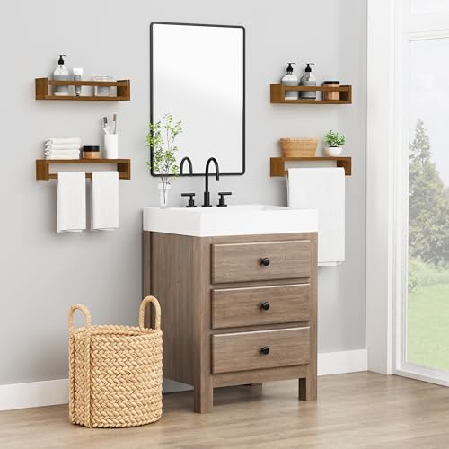 Dark Wood Nursery Kids Bookshelf Wall Mounted (4 Count)