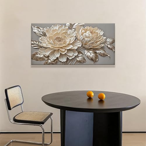 White Flower Wall Art Painting Artwork For Living Room Home Decor 20X40 ln