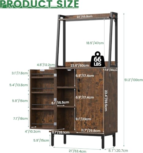 51" Kitchen Baker's Rack with Storage
