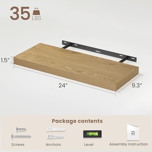 Floating Shelves 9 inch Deep 24”Long Set of 2 (2 Count)
