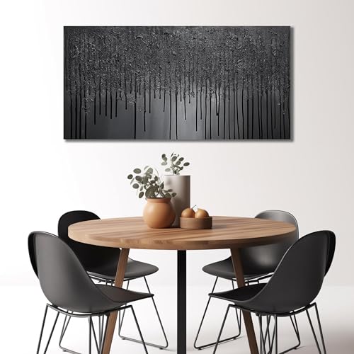 Abstract Painting Wall Art for Bedroom Black Pictures for Living Room Canvas Wall Decor for Office Men Size 24 x 47 Inch