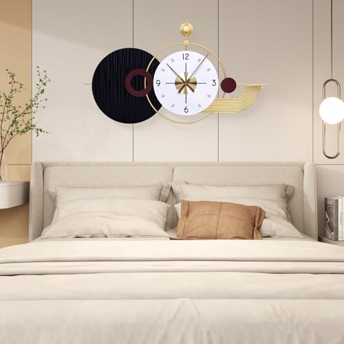 37.8×21 Inch Modern Abstract Geometric Metal Wall Clock