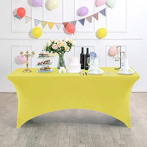 Spandex Table Cover for 8FT or 4ft or 6ft Table Universal Fitted Stretch Tablecloth for Party