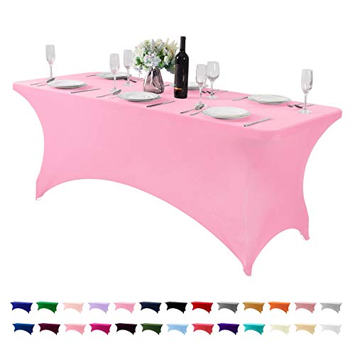 Spandex Table Cover for 6Ft or 4fT or 8ft Table Universal Fitted Stretch Tablecloth for Party
